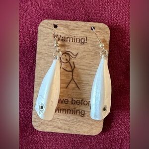 Unique White Fish Earrings